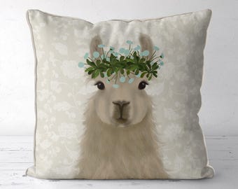 Alpaca pillow cover, Llama gift idea, llama cushions, Cute llama pillows, farmhouse pillow, animal pillow covers, alpaca gift Bohemian
