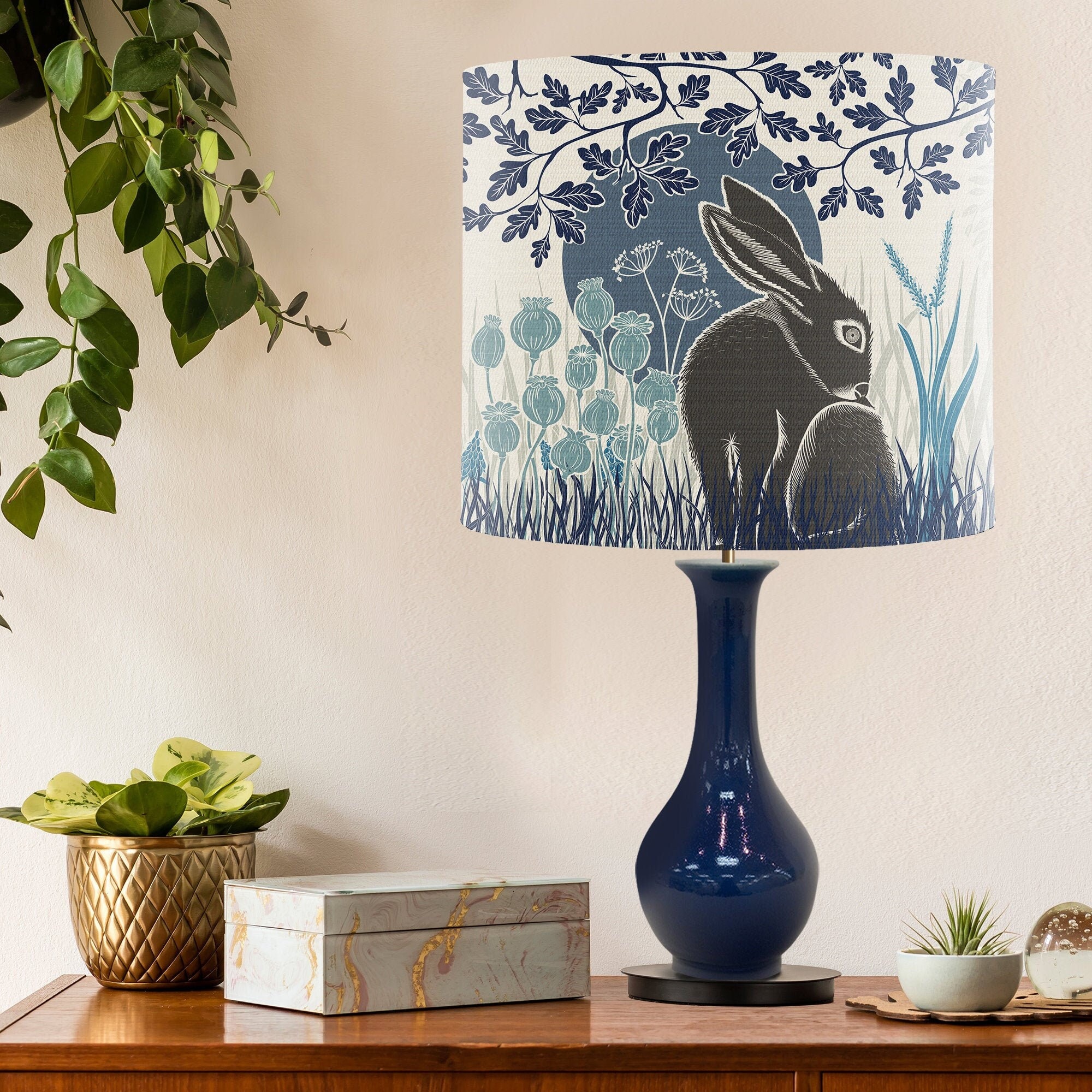 Woodland Lamp Shade Hare Lampshade Country Home Lampshade Table