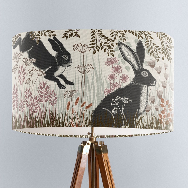Country Lamp Shade Woodland Lamp Shade Hare Lampshade Cottage | Etsy