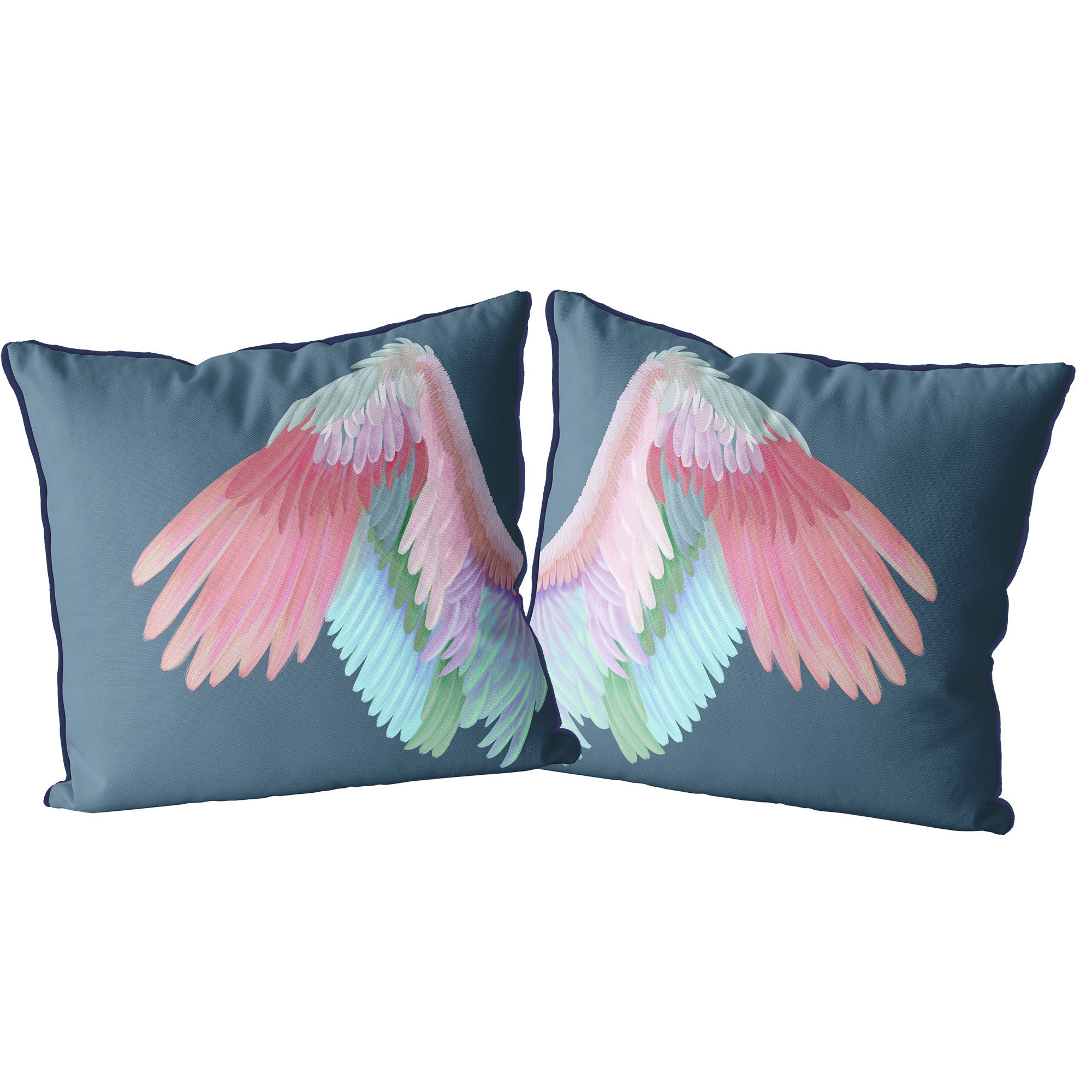 Set of 2 Angel Wing Pillow Covers Multiple Colours Etsy UK