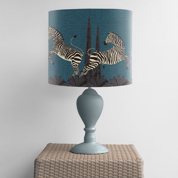 African Zebra Lampshade Cotton Tropical Uk African Zebra Lampshade Cotton, Zebra Lamp Shade Covers