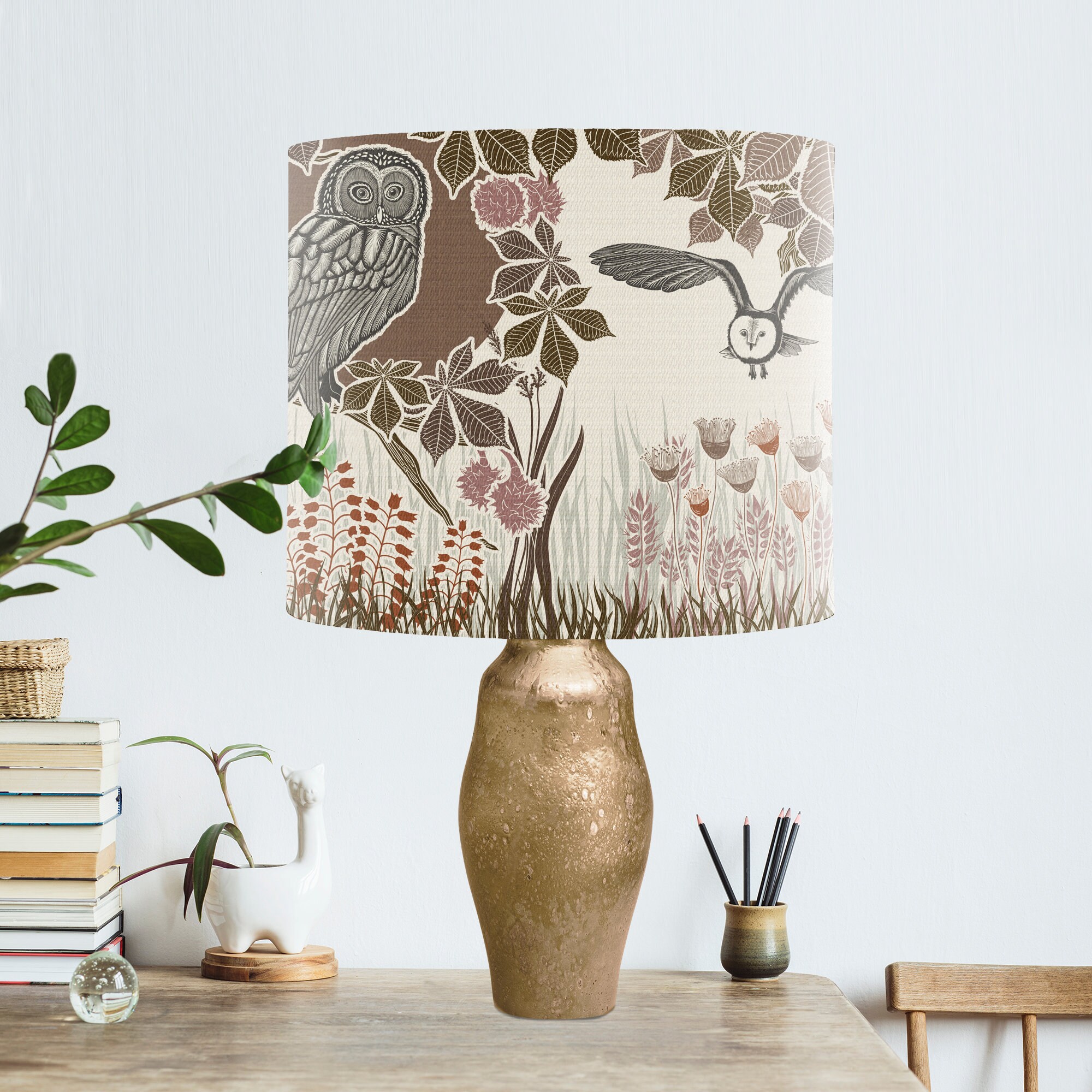 Country Lamp Shade Woodland Lamp Shade Owl Lampshade Cottage - Etsy UK
