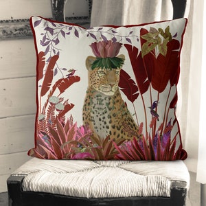 Housse doreiller léopard housse doreiller bleue décor bleu jungle oreiller tropical décor léopard coussin jungle oreiller tropical imprimé léopard image 8