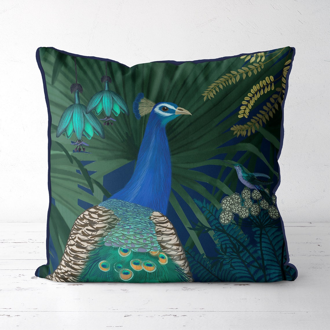 Peacock Pillow Cover Peacock Garden 2 Peacock Cushion Etsy UK