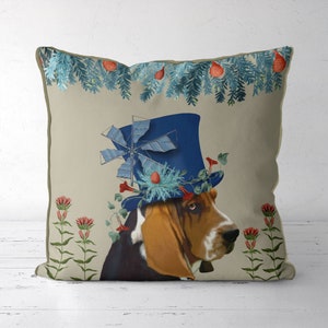 Basset Hound pillow Decorative Throw Pillow Basset Hound cushion gift dog lover gift sofa cushion Dog Print Cushion - Milliners dog