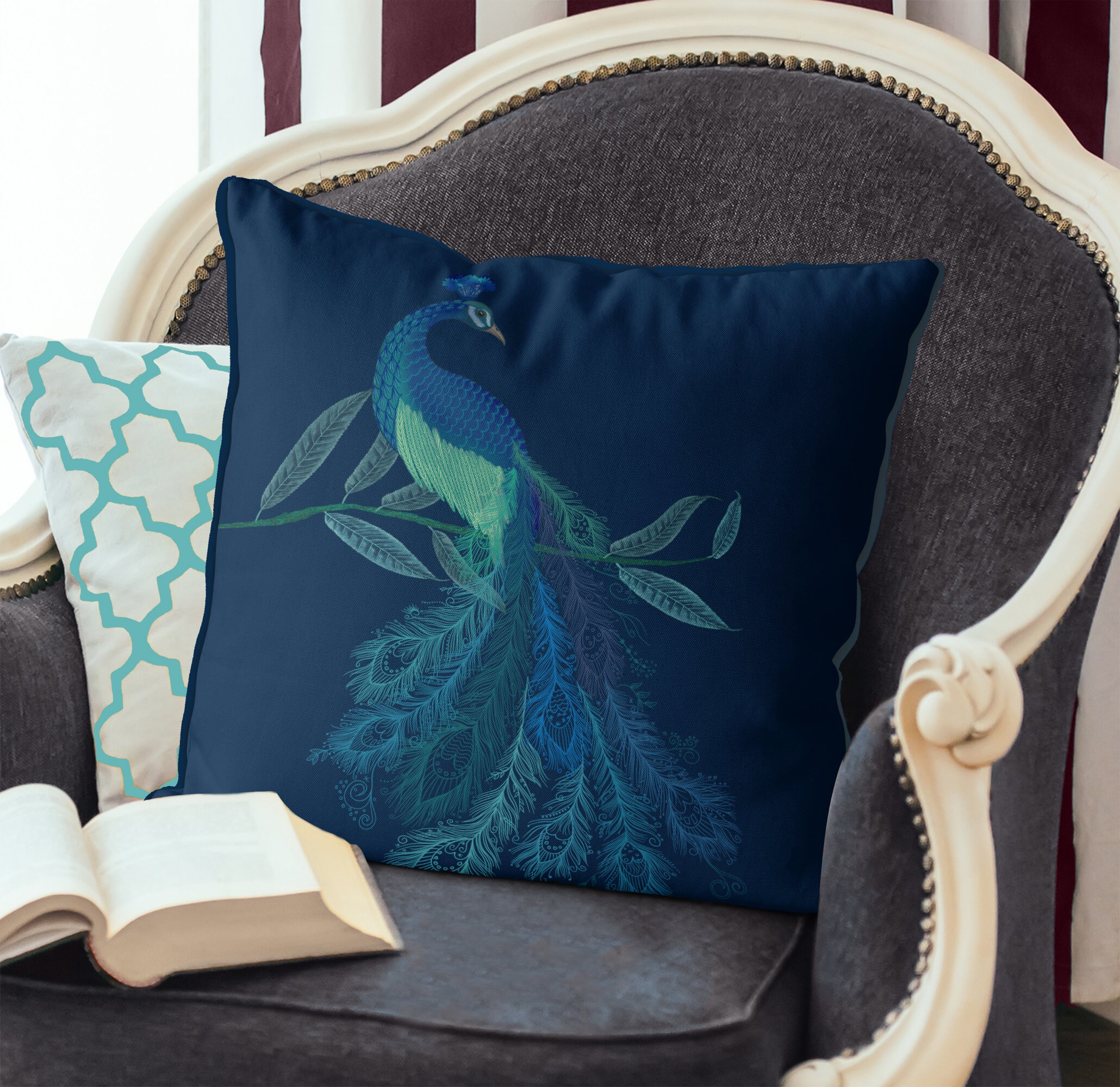 Peacock blue pillow covers hotsell