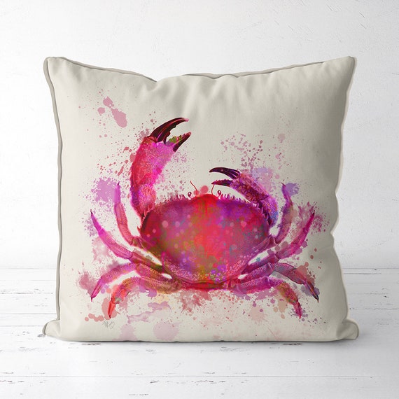 Nautical Throw Pillow Pink Crab Pillow Cover Coastal Accent Pillow Nautical Decor Beach Decor Beach House Decor Crab Cushion Crab Gifts Etsy Ireland