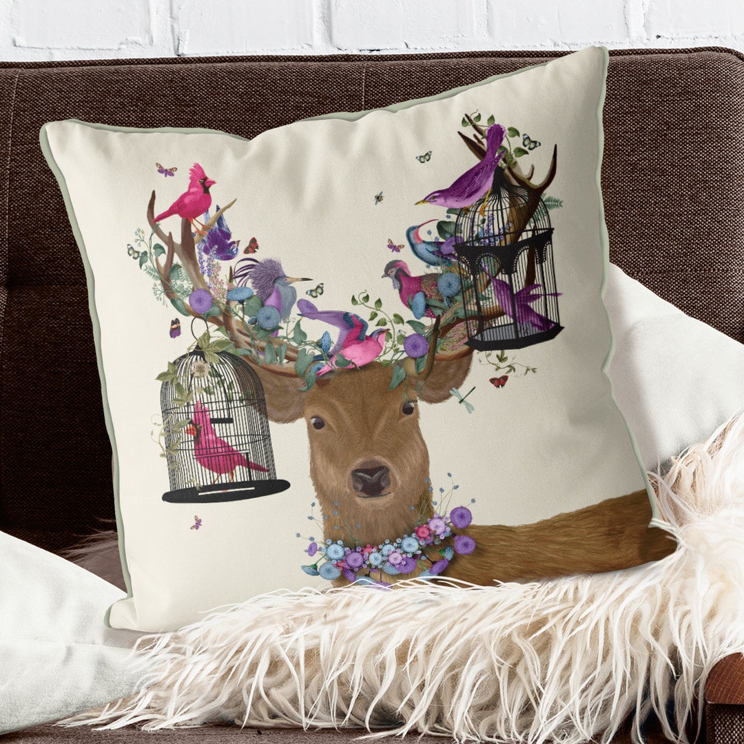 Housewarming Gift Deer Cushions Stag Pillows Throw Pillow - Etsy