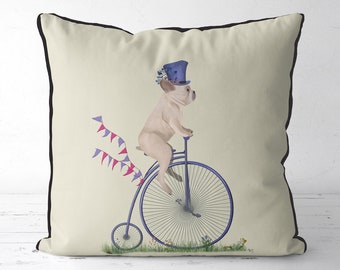 French Bulldog pillow cover White French Bulldog cushion cover French Bulldog gift idea for Frenchie owner lover cute dog gift uk