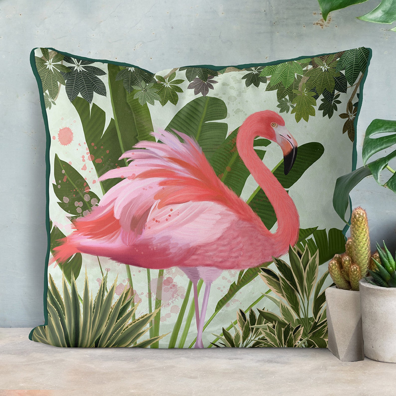 Trending Now Pink Flamingo Pillow Flamingo Decor Tropical Etsy