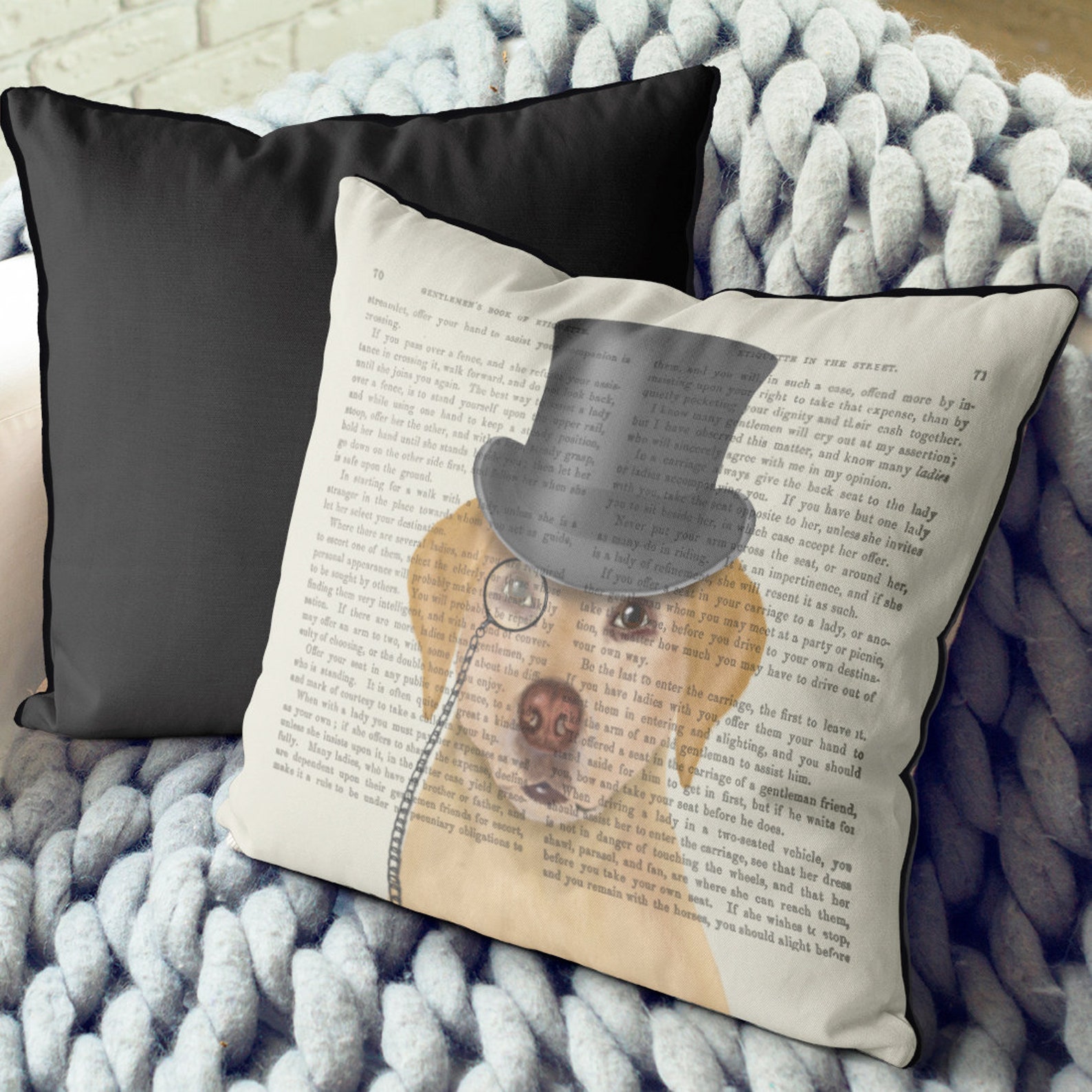 Yellow Labrador Pillow Cover Yellow Labrador Cushion Yellow Etsy