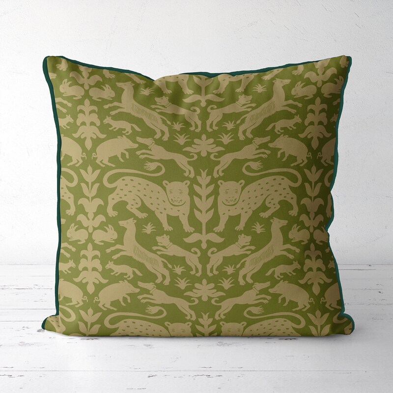 Pillow Cover - Green Animal