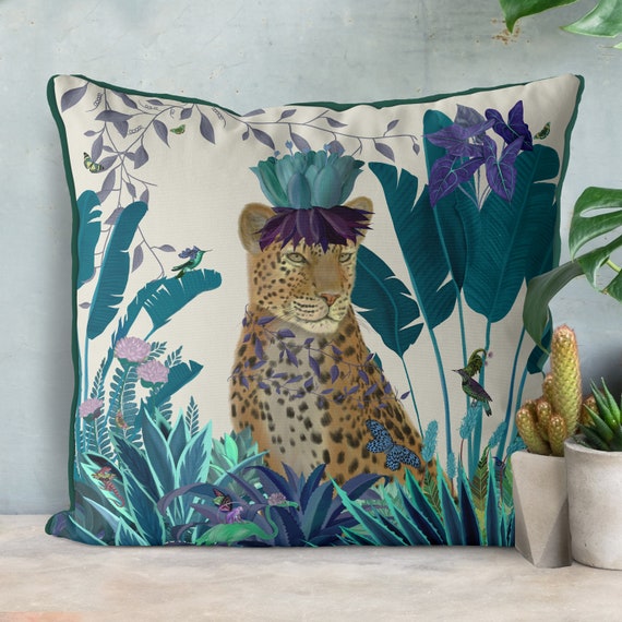 Leopard Cushion Cover Red Jungle Pillow Tropical Decor Leopard - Etsy