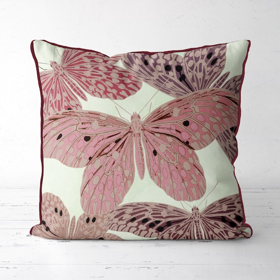 Decorative Throw Pillows, Butterfly Cotton and linen Pillow Cover