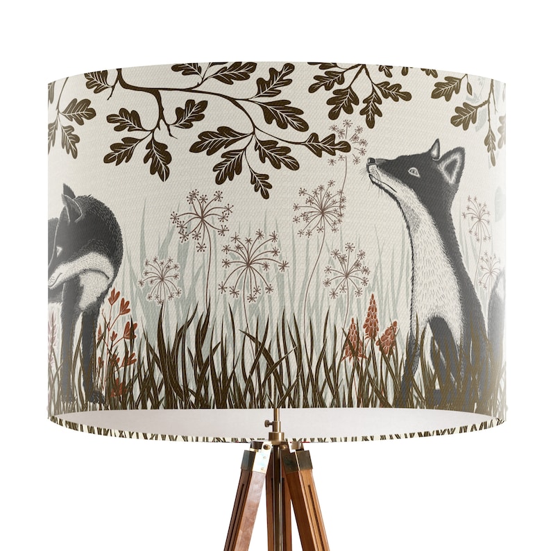 Country Lamp Shades Woodland Lamp Shade Fox Lampshade Cottage Etsy