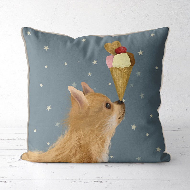 Long Haired Chihuahua Pillow Chihuahua Gifts Long Hair Etsy