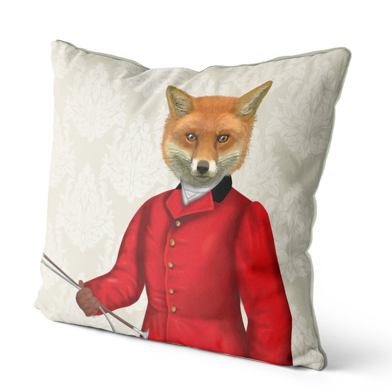 Fox Hunting Gift Fox Hunter Pillow Fox and Hound Fox Decor Fox Etsy