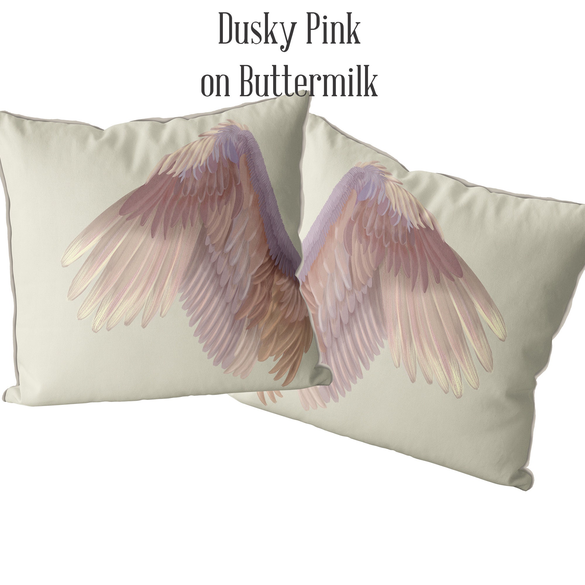 Set of 2 Angel Wing Pillow Covers Multiple Colours Etsy UK