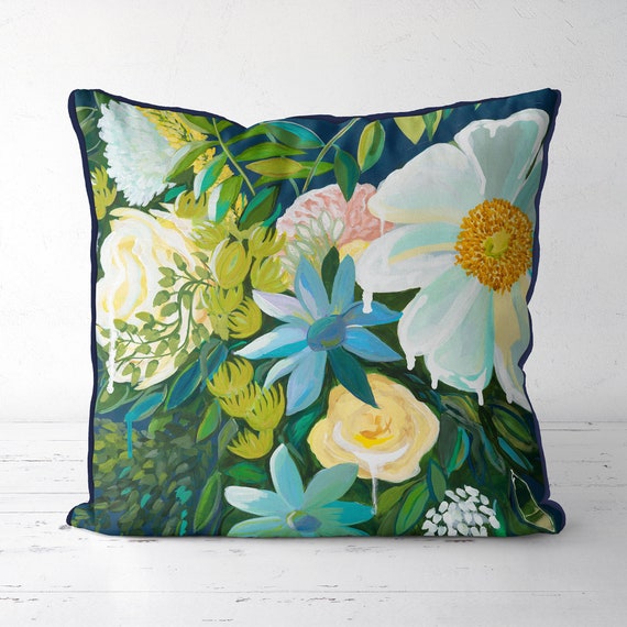 Lime green and blue pillows sale