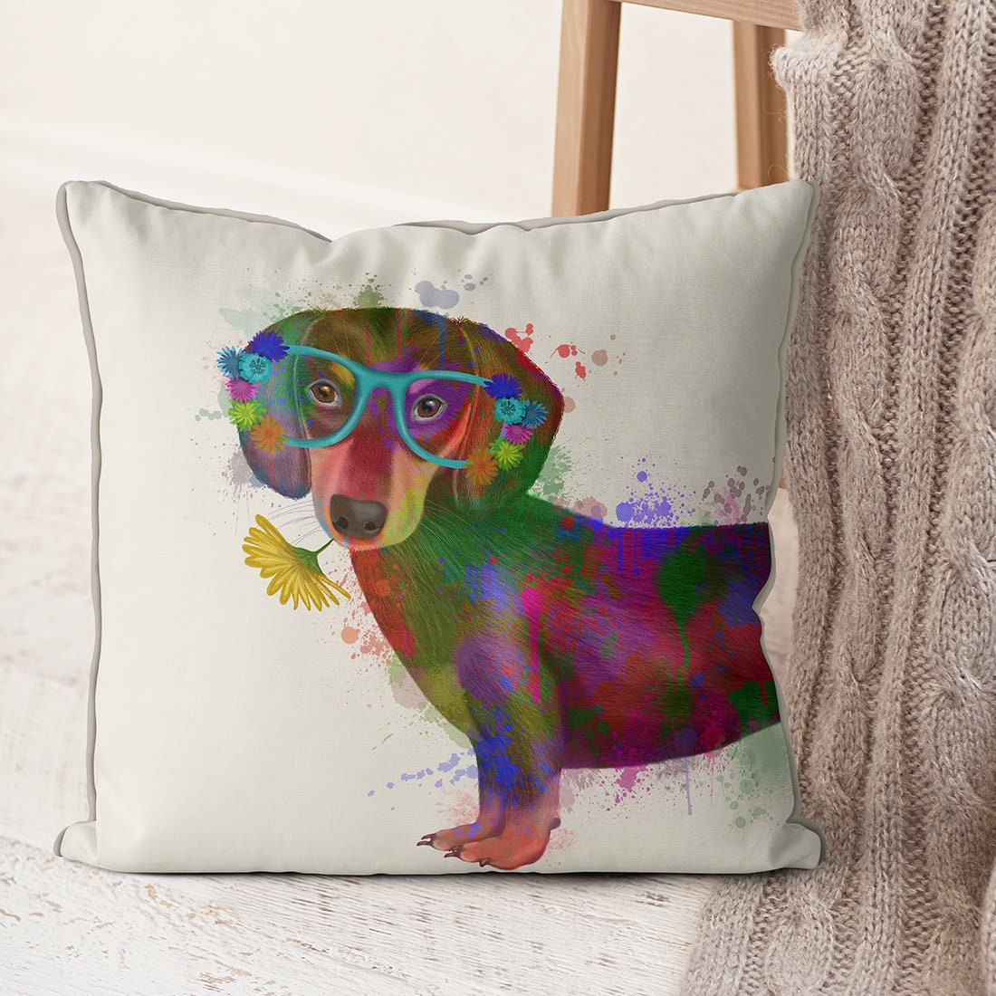 Sausage dog top pillow case