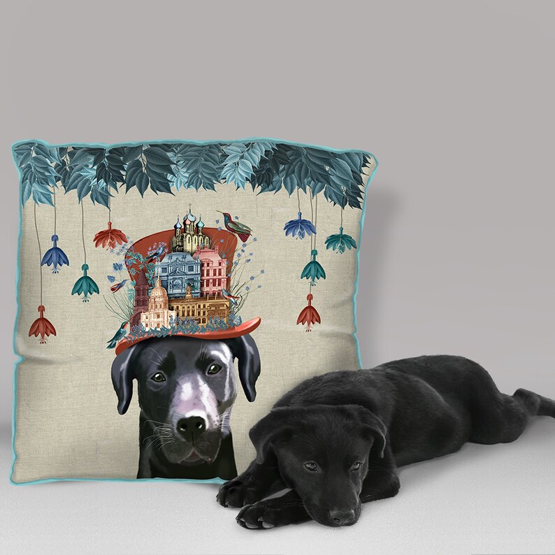 Black Labrador cushion Black Lab pillow Couch pillows sofa | Etsy