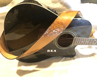 Handmade leather guitar strap