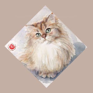Little baby kitten Cat Art Print of my watercolor painting Artwork Artist reproduction gift cat lover