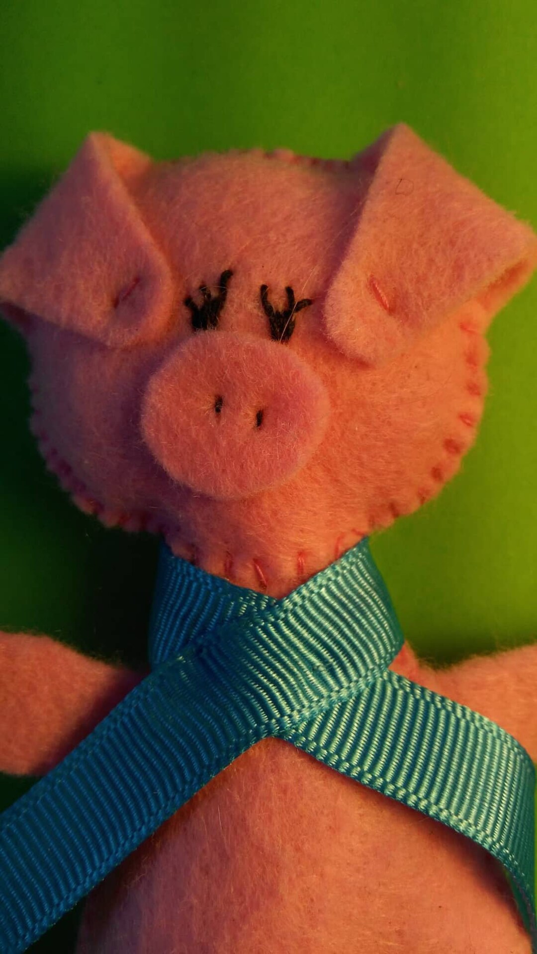 Handsewn Pink Piglet, Felt Sweet Piglet, Piglet Gifts One of a Kind