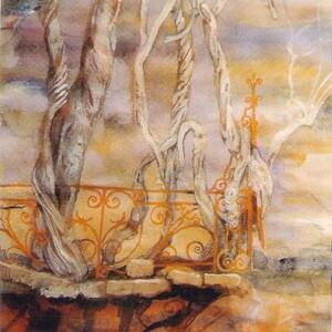 Colorfull landscape-Original Contemporary Fine Art Artwork Landscape Watercolor Paintings by Milena-25x34sm-One of a kind