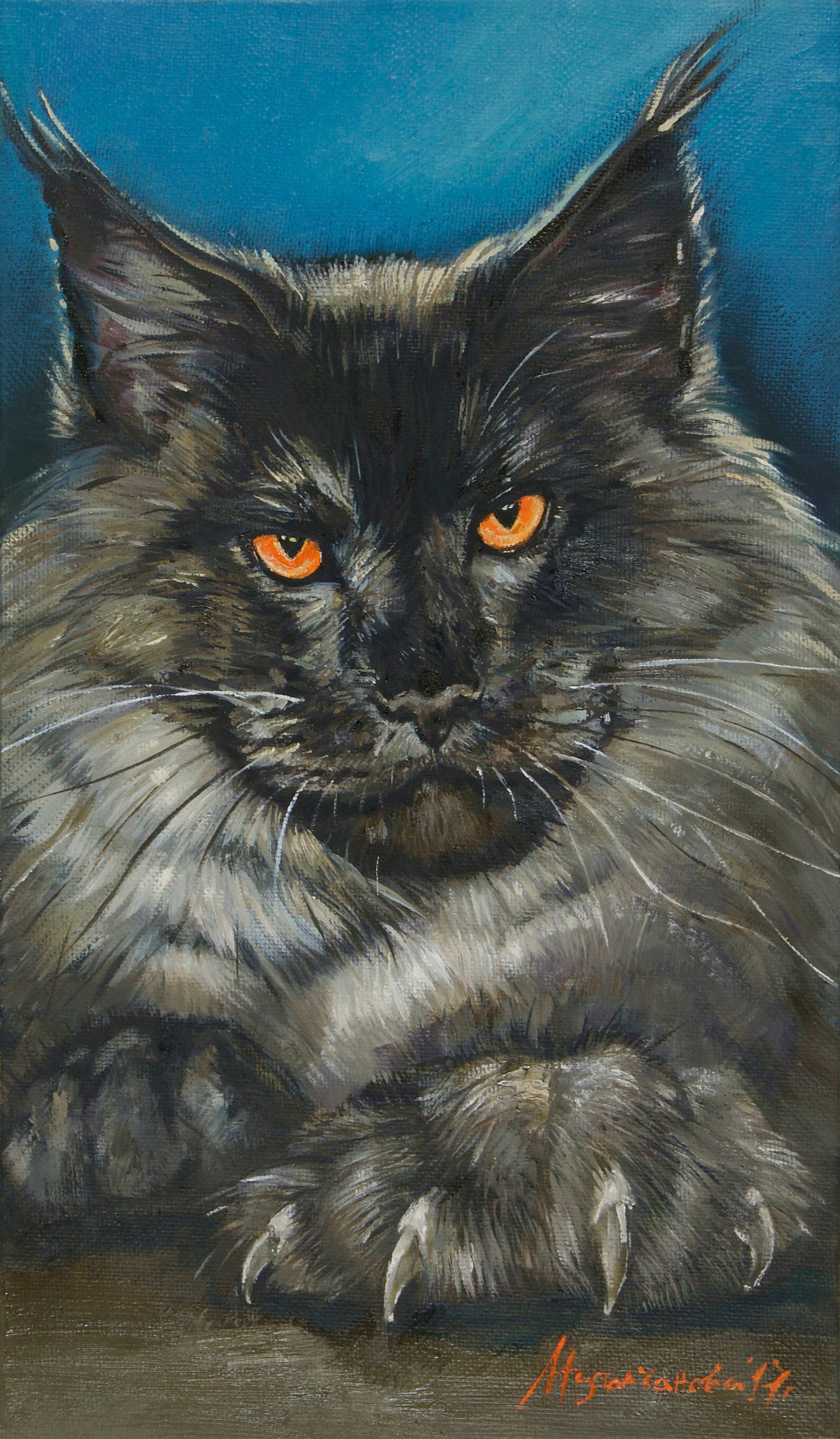 Maine Coon-print of My Original Oil on Canvas - Etsy