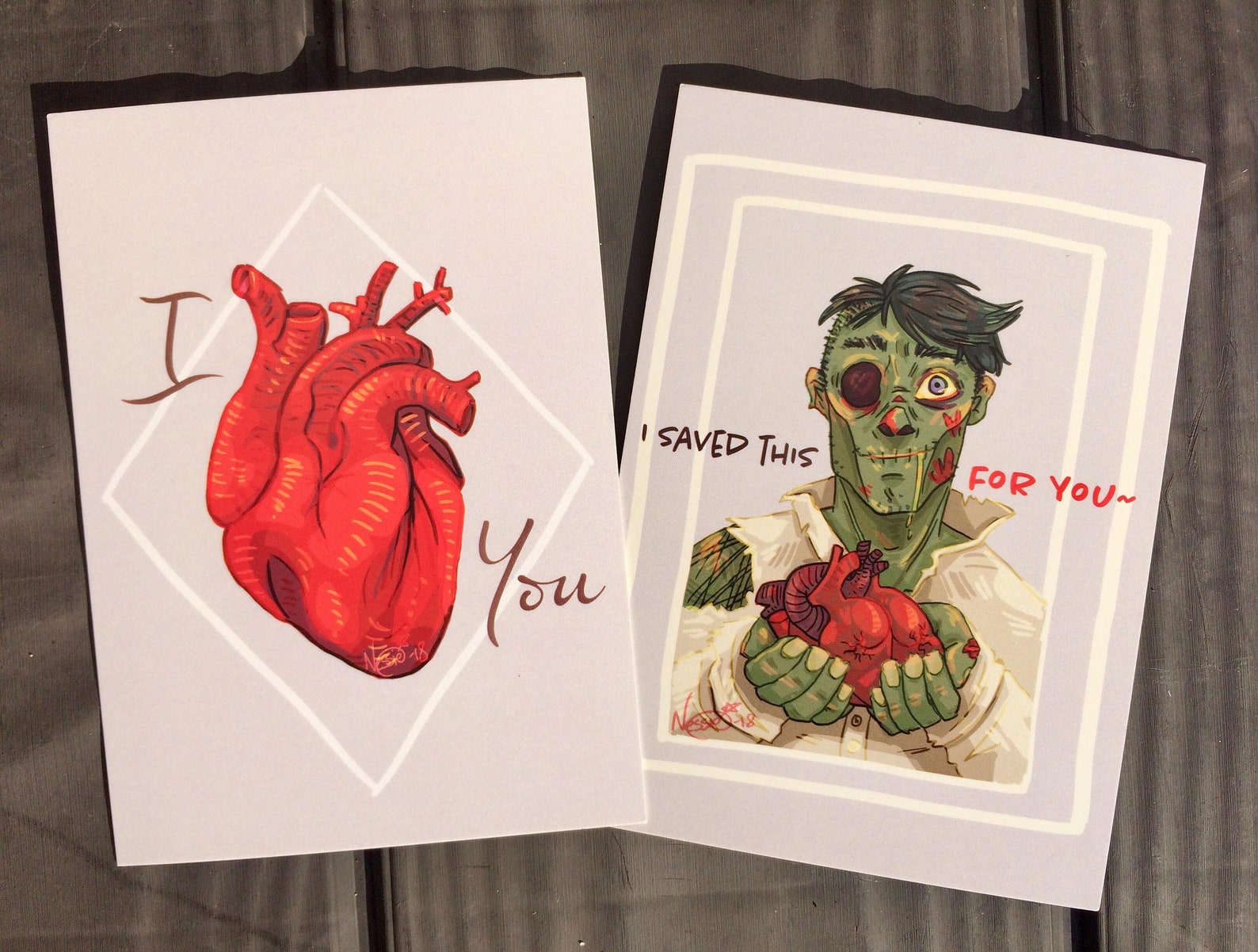 Zombie Postcard Alternative Art Print Quirky Greetings Card | Etsy