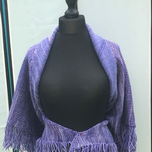 Outlander inspired, knitted, triangle shawl with tassels, wool acrylic mix, chunky shawl, rent shawl, triangle shawl, wear it like claire