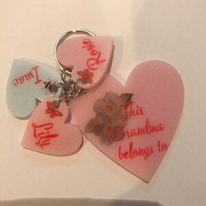 Printed Keyring, Mother’s Day, Mother’s Day gift, personalised, heart keyring