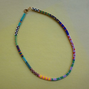 Handmade jewelry beaded necklace, Seed bead necklace, Colorful beaded jewelry, Bohemian necklace image 2