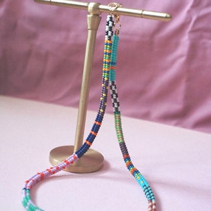 Handmade jewelry beaded necklace, Seed bead necklace, Colorful beaded jewelry, Bohemian necklace image 4