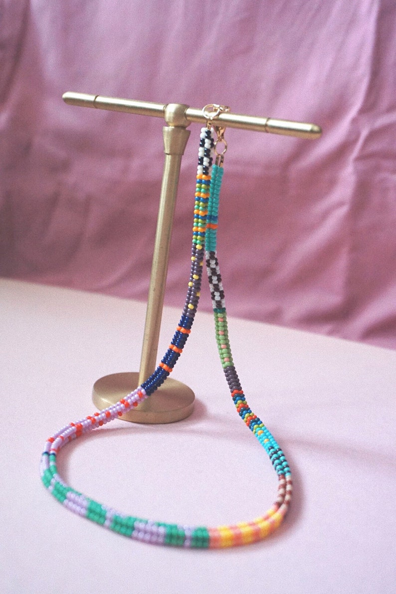 Handmade jewelry beaded necklace, Seed bead necklace, Colorful beaded jewelry, Bohemian necklace image 4