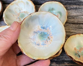 Handmade in Texas, Teabag Holder, Hand formed, patterned,  Pottery, Ceramic, Clay, Unique, Jewelry dish, Teabag holder, little bowl, snack