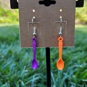 Neon Mini-Spoon Fishhook Earrings *YOU PICK*