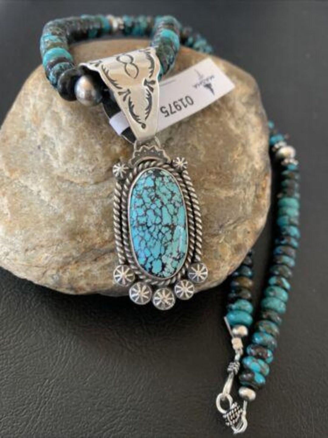 メンズ ナバホ スパイダーウェブ キングマン ターコイズ