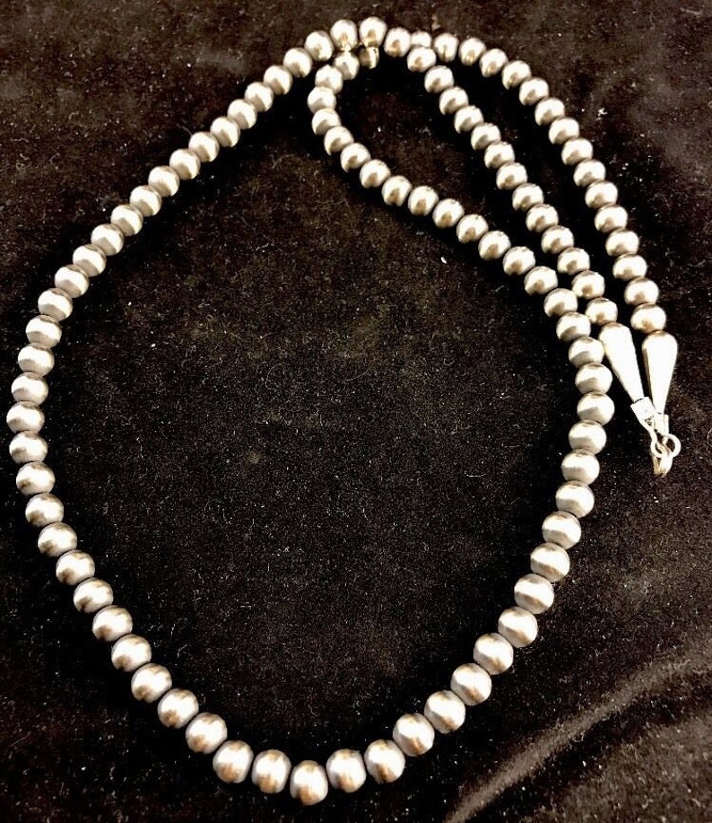 Native American Navajo Pearls 5mm Sterling Silver Bead - Etsy