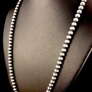 Sterling Silver Navajo Pearls Necklace | 4mm | 22