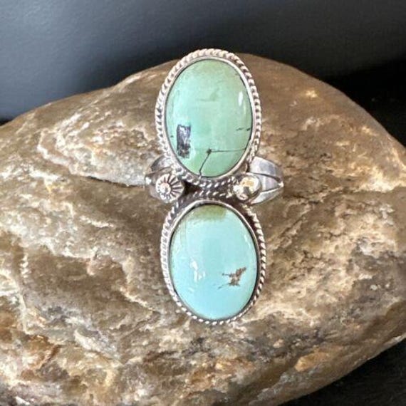 Navajo Blue Dry Creek Turquoise Multi-stone Ring Authentic