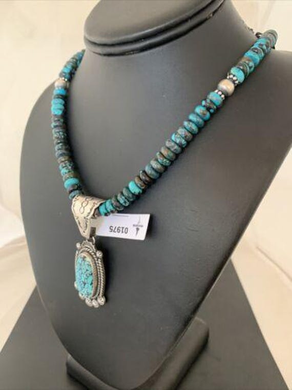 メンズ ナバホ スパイダーウェブ キングマン ターコイズ