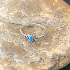 Southwestern Old Pawn Navajo Blue Turquoise Ring | Sterling Silver Ring | Ethnic Navajo Jewelry For Her | Anniversary Gift | Sz 7 | 10876