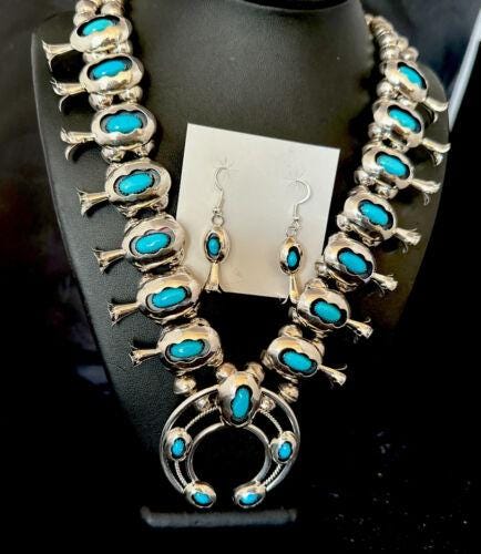 未使用】Navajo Squash Blossom ピアス シルバー925 Old Style NAVAJO