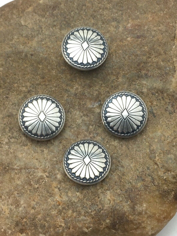 4 Vintage Buffalo Nickels Southwestern Silver Button Covers Men Women