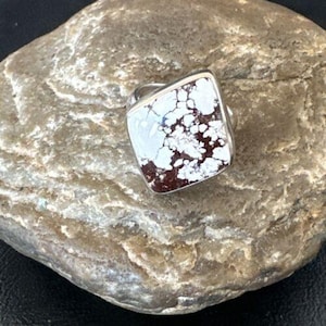 Men's and Women's Wild Horse Turquoise Ring | Navajo Sterling Silver Ring | Gemstone Ring | Navajo Jewelry | Ring For Her | Sz 8 | 17262