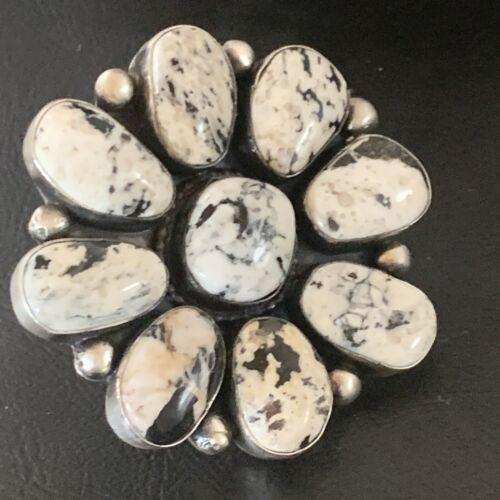 ナバホ族 ホワイトバッファローターコイズ マルチストーンリング