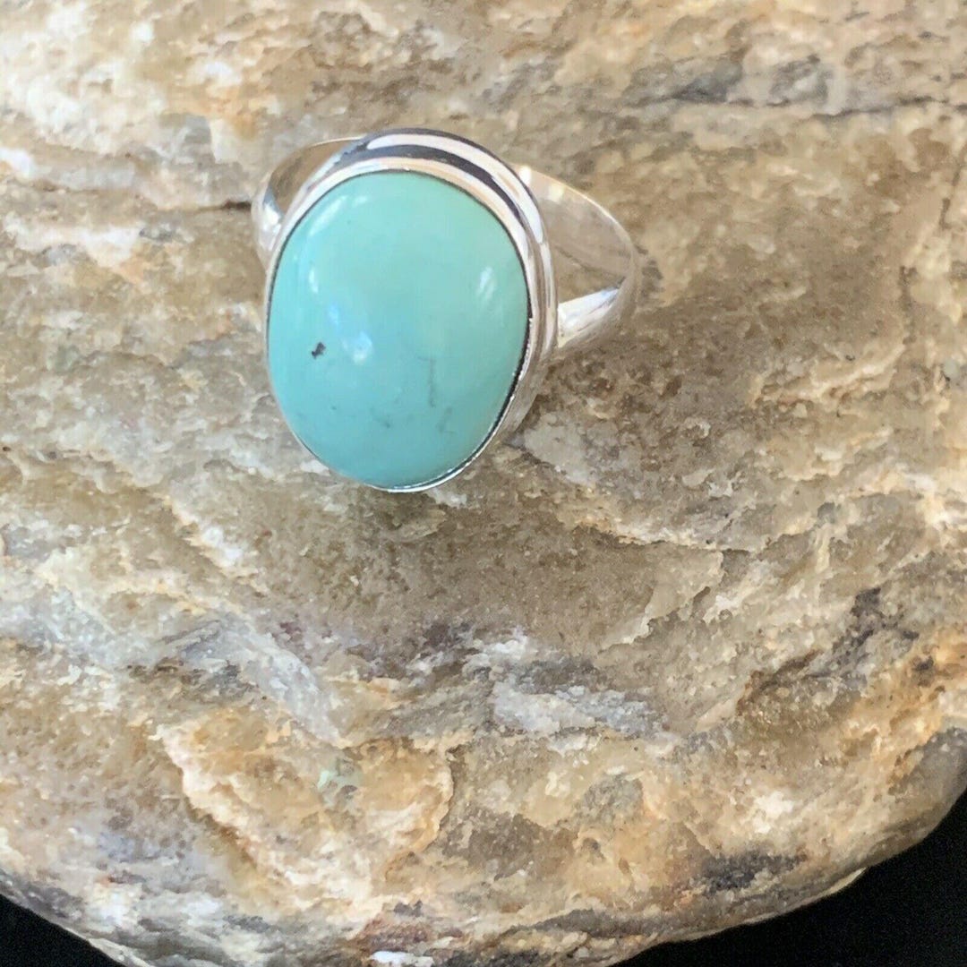 Navajo Kingman Blue Turquoise Ring | Sterling Silver | Sz 6 | Authentic ...