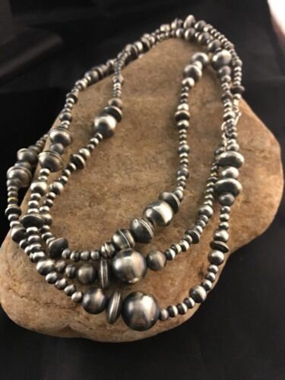 Silver navajo beads clearance